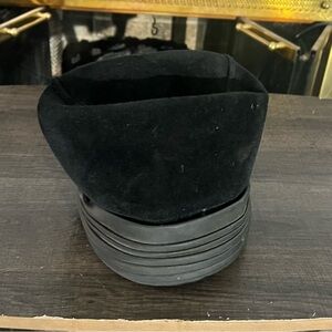 Vintage 1960’s Coronet Black Velvet Hat with Ruched Satin Band
